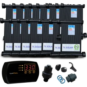 Kit Ts Solar C/15 Placas 2m Quebra Vácuo E Controlador de Temperatura
